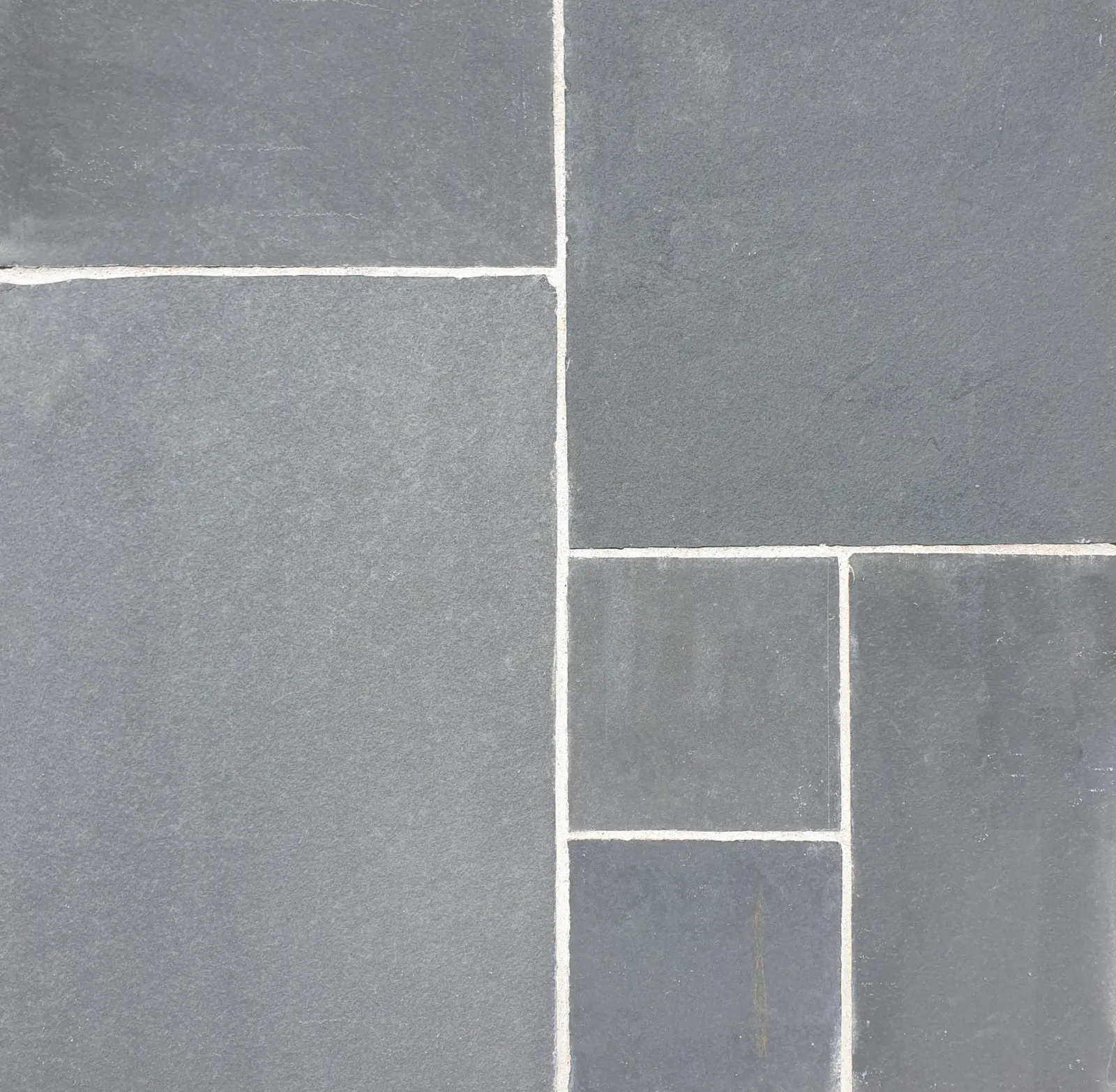 Black limestone paving.